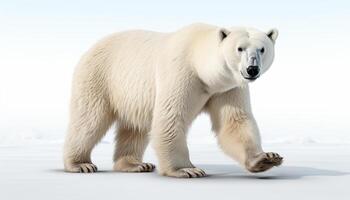 ai généré mignonne Arctique mammifère en marchant sur neige dans hiver généré par ai photo