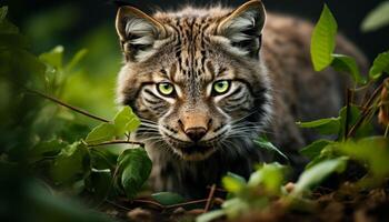 ai généré tigre, féroce et beau, regarde dans le sauvage forêt généré par ai photo