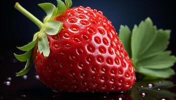 ai généré fraîcheur et douceur de mûr fraise, une en bonne santé gourmet dessert généré par ai photo