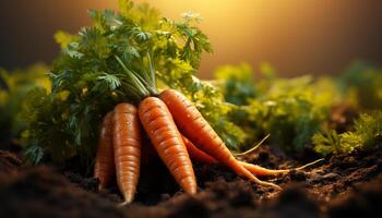 ai généré Frais biologique légumes, en bonne santé alimentaire, et fait maison produire sur une table généré par ai photo