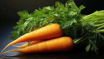 ai généré frais, en bonne santé végétarien salade carotte, persil, tomate, coriandre, biologique généré par ai photo