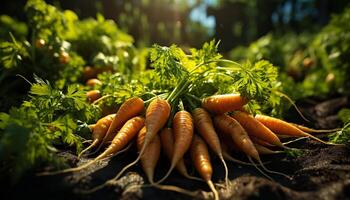 ai généré fraîcheur de biologique carotte, la nature en bonne santé alimentaire, végétarien nourriture généré par ai photo