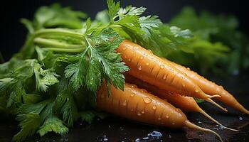 ai généré fraîcheur de biologique des légumes dans en bonne santé en mangeant salade généré par ai photo