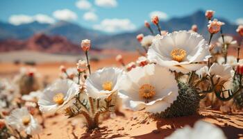 ai généré Jaune Marguerite fleurs dans le prairie, la nature vibrant beauté généré par ai photo