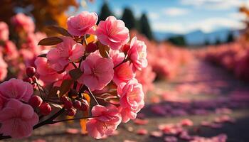 ai généré une vibrant bouquet de coloré fleurs illumine le Prairie généré par ai photo