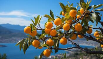 ai généré fraîcheur de agrumes fruit dans nature, une vibrant été généré par ai photo