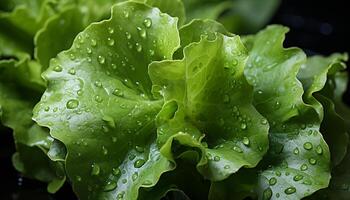 ai généré Frais vert salade, la nature en bonne santé gourmet repas, plein de fraîcheur généré par ai photo