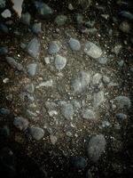 une collection de rochers épars sur le sol, variant dans taille, forme, couleur, et texture. photo