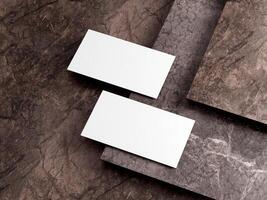 réaliste élégant affaires l'image de marque cartes modèle maquette avec marbre texture. photo