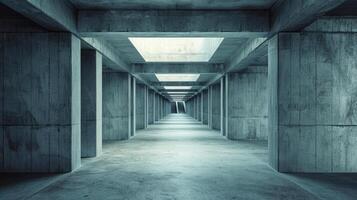 ai généré béton couloir de une structuré bâtiment. Urbain ambiance, ai généré. photo