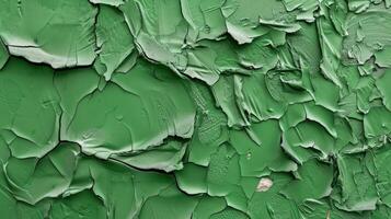 ai généré Contexte texture de vert rugueux remplissage plâtre sur une façade mur. ai généré photo