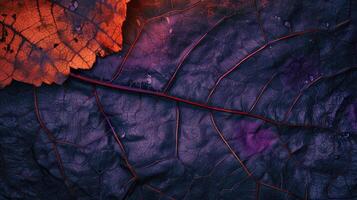 ai généré fermer de un l'automne feuille de complexe texture, mettant en valeur vibrant teintes. ai généré photo