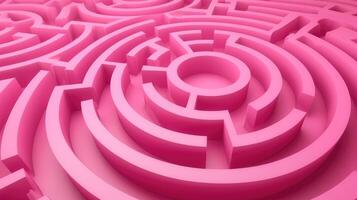 ai généré naviguer par une fascinant rose Labyrinthe de premier plan à une circulaire centre, ai généré. photo