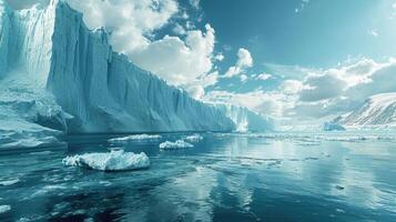 ai généré Arctique la nature révèle un iceberg de une glacier, une congelé chef-d'oeuvre dans Groenland, ai généré. photo