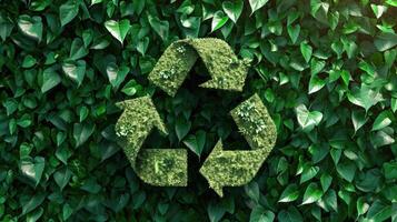 ai généré recyclage concept dans vibrant vert, symbolisant respectueux de la nature les pratiques pour une durable avenir, ai généré. photo