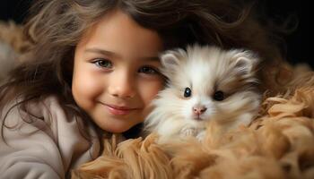 ai généré mignonne petit animaux domestiques, animal enfant, portrait souriant généré par ai photo