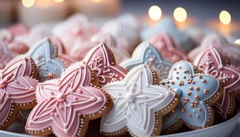 ai généré fait maison gourmet biscuits, une sucré fête de hiver indulgence généré par ai photo