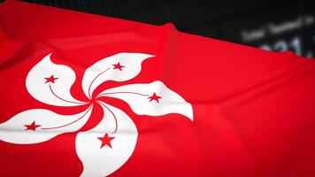 le Hong kong drapeau pour affaires ou géopolitique concept 3d le rendu. photo