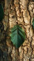 ai généré fermer de foncé vert bon feuille, détaillé la nature vue de au dessus verticale mobile fond d'écran photo