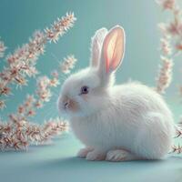 ai généré printemps délice serein blanc lapin incarne le félicité de printemps pour social médias Publier Taille photo