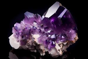 ai généré améthyste - a trouvé dans Brésil, Uruguay, Etats-Unis - violet variété de quartz, utilisé dans bijoux et prisé pour ses Couleur photo