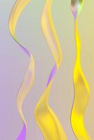 tourbillonnant Jaune et violet abstrait formes. 3d le rendu photo