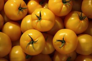 ai généré pile de Jaune tomates. ai généré photo