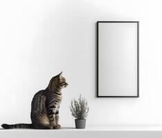 ai généré minimaliste pièce avec un vide cadre, sérénité dans simplicité. photo