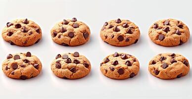 ai généré classique américain Chocolat puce biscuits - ai généré image photo