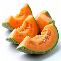 ai généré mûr melon sur une blanc isolé Contexte - ai généré image photo