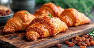 ai généré fraîchement cuit français Parisien des croissants sur blanc isolé Contexte - ai généré image photo