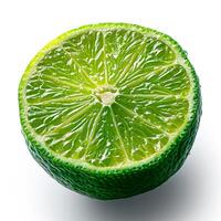 ai généré agrumes fruit, citron vert sur blanc isolé Contexte - ai généré image photo