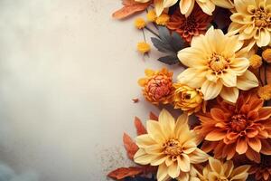 ai généré l'automne Jaune doux Couleur fleurs dans le jardin photo