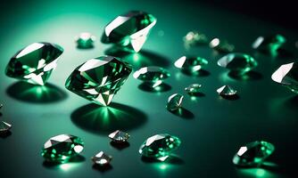 ai généré diamant , blanc, bleu, rouge, vert, jaune diamants bijoux conception , luxe diamants arrière-plan, saphir gemme, macro diamants photo