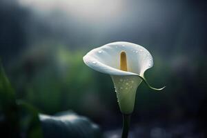 ai généré calla lis fleurs dans botanique jardin. neural réseau ai généré photo