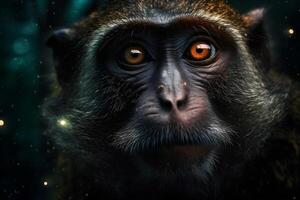 ai généré singe portrait. neural réseau ai généré photo