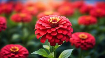 ai généré fleur lilas zinnia fleur sur une vert Contexte sur une été journée macro la photographie. photo