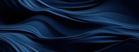 ai généré sans couture soie satin tissu. marine bleu couleur. abstrait foncé élégant Contexte avec espace pour conception photo