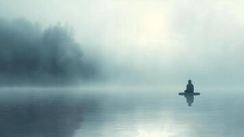 ai généré une contemplatif moment de solitude, où introspection se rencontre le vaste étendue de interne pensées et émotions photo