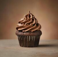 ai généré une tasse de Chocolat parfumé petit gâteau avec Glaçage photo