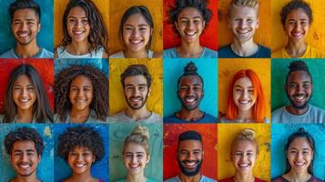 ai généré une collage de beaucoup différent personnes. gens de différent nationalités et les courses photo