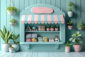 ai généré une coloré enfants magasin. sucré décor photo