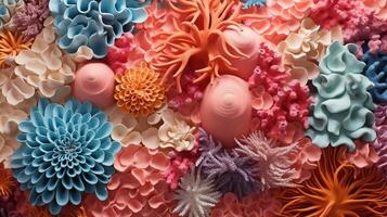 ai généré corail récif texture Contexte très détaillé. abstrait Marin écosystème. photo
