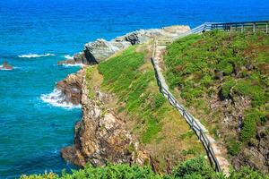 plage de las catedrales ou as catedrais, ribadeo, galice, espagne photo