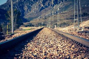 chemin de fer dans vert paysage la nature photo