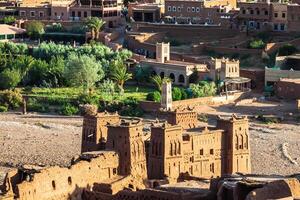 ayez benhaddou est une fortifié ville, ou ksar, le long de le ancien caravane route entre le Sahara et Marrakech dans Maroc. photo