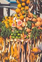 Orange jus supporter dans Essaouira, Maroc photo