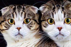 explorant le séduire de une magnifique Écossais plier chat, où moustachu élégance et espiègle charme unir dans une fascinant portrait de câlin délice photo