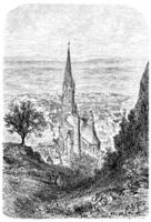 Fribourg dans Breisgau, ancien gravure. photo