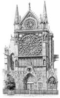 du sud portail de notre dame, ancien gravure. photo